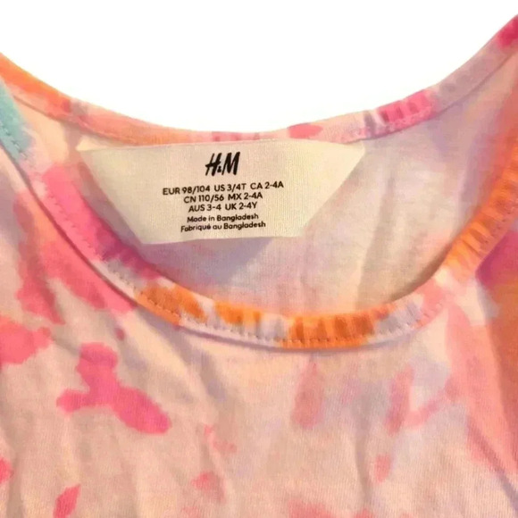 H&M 2 piece Sleeveless Girl's Dress in Cotton Jersey Printed Pattern SZ 3-4T - Picture 6 of 11